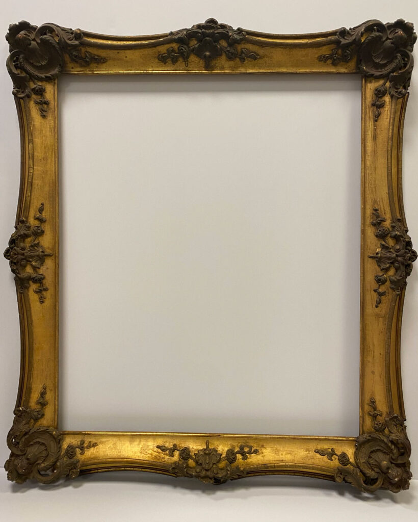 Before treatment Restoration studio Furniture repair Antique conservation Gold frames Gilded frame repair Picture frame restoration Chicago Artmill Group Armand Lee Artifact services Custom framing chicago Chicago Schiller park North shore furniture The Repair Shop Chicago Gilt Gold leaf Ornate frame repair